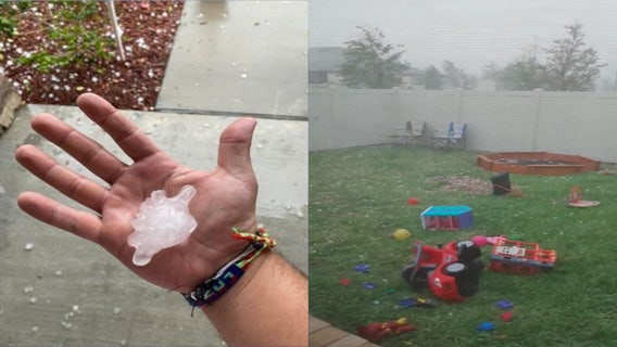 Videos show golf-sized ball hail comes flying down in Central Florida