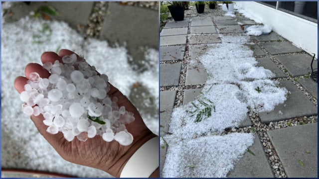 Photos: Hail falls in Lake County as severe storms move across Florida