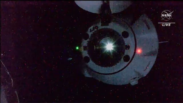 SpaceX Dragon cargo caspule departs space station
