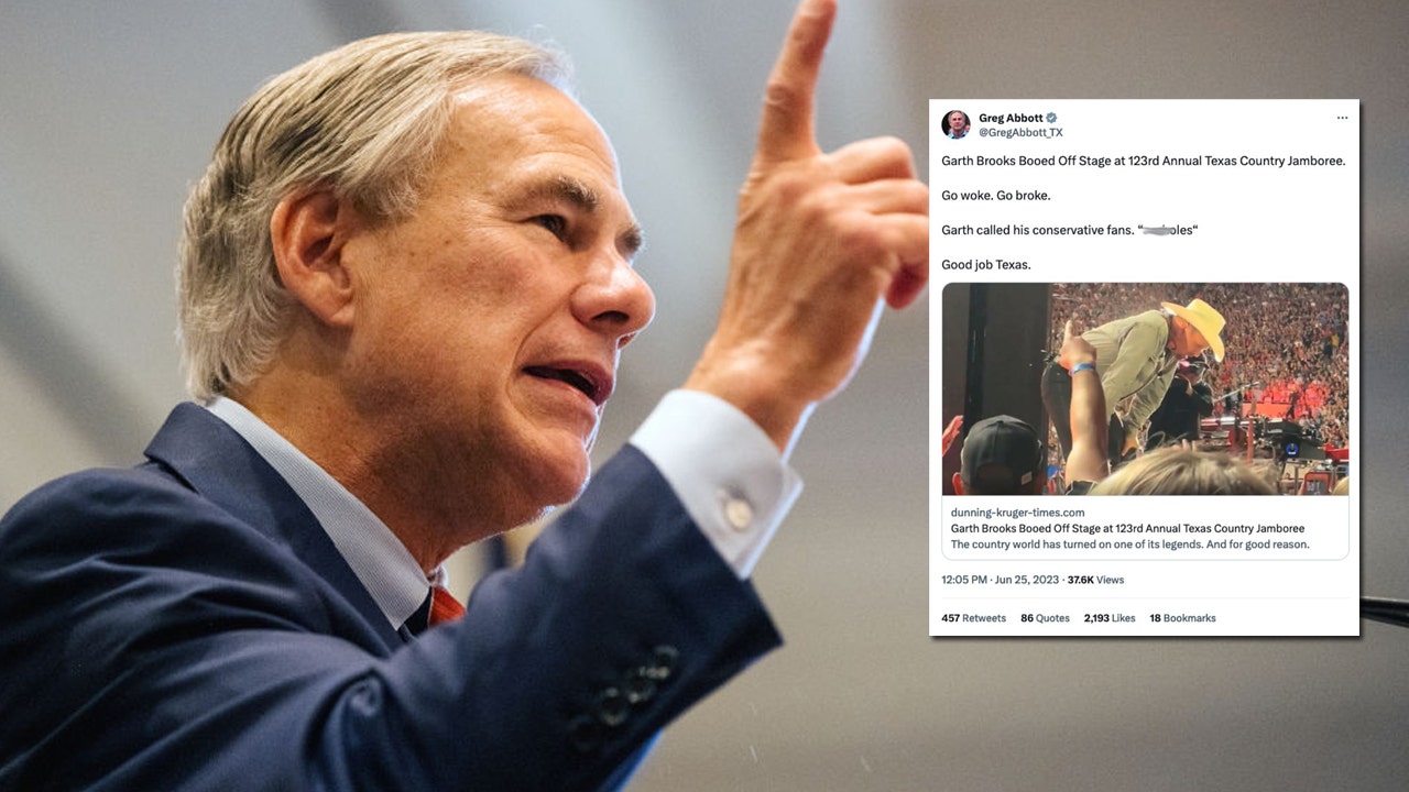 Texas Gov. Greg Abbott shares fake article about Garth Brooks getting booed for being 'woke' - Vimarsana News