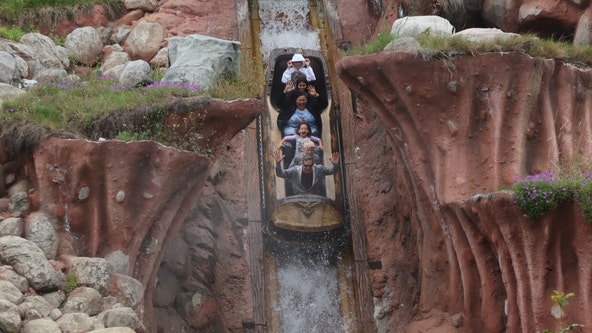 Scared Disneyland guest jumps off Splash Mountain ride moments before riders appear to get stuck on attraction