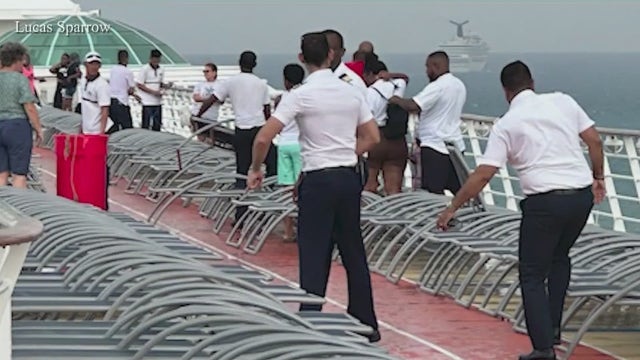 'Like a scene from the movie Twister': Video shows wicked Florida weather causes chaos on cruise ship at port