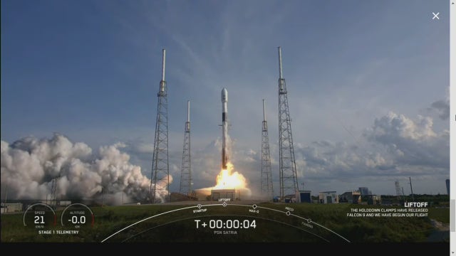 SpaceX successfully launches Falcon 9 rocket for PSN SATRIA mission