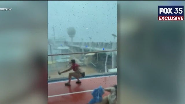 Royal Caribbean responds after video shows cruise ship passengers hit by flying deck chairs during storm