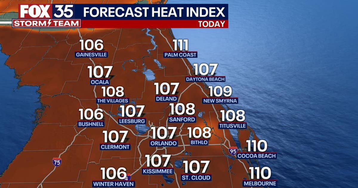 Orlando weather: Heat index values to reach above 110 degrees | FOX 35 ...