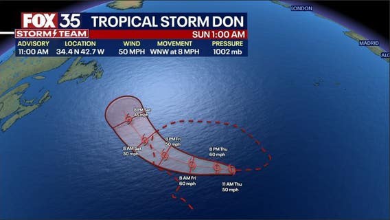 Tropical Storm Don remains consistent with no change in intensity