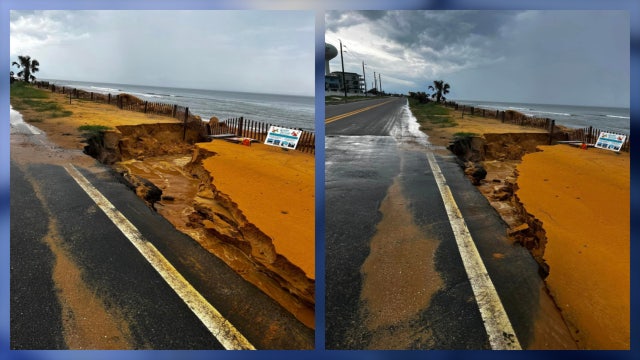 A1A washed out by heavy rains in Flagler Beach, police say