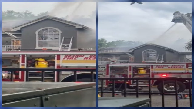 Fire, partial roof collapse prompts evacuation at Orange County apartment complex