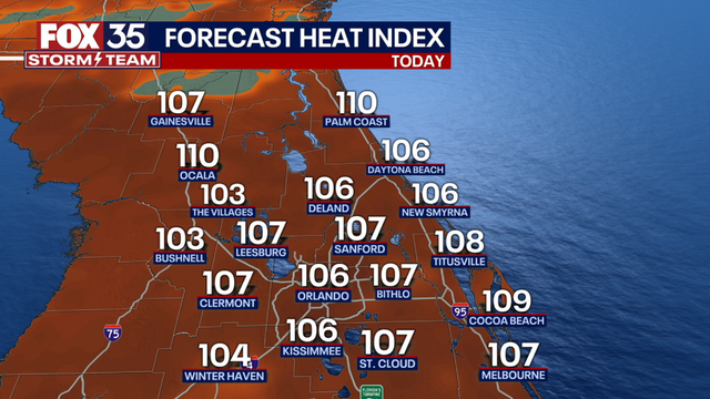 Orlando weather: Heat index climbs back into triple digits