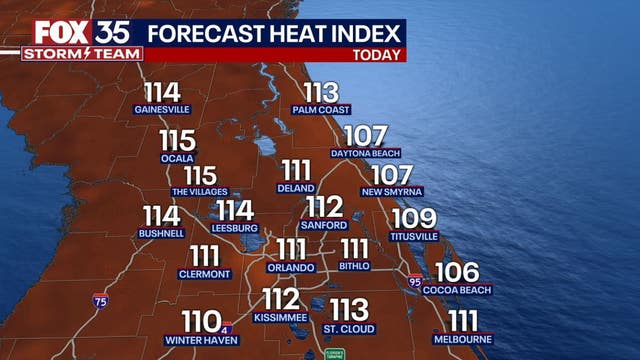 Orlando weather: Heat index expected to peak at 112