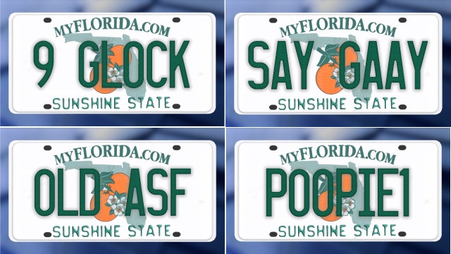 Banned license plates: Florida releases its latest list of rejected tags