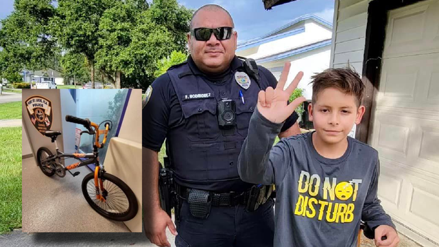 Florida deputies surprise 10-year-old boy with new bike after someone crashed into his