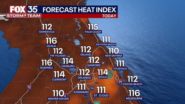 Orlando weather: Heat index above 110 across Central Florida