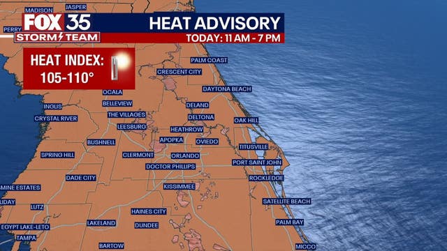 Orlando weather: Feels like temperatures ranging from 106 to 111 degrees