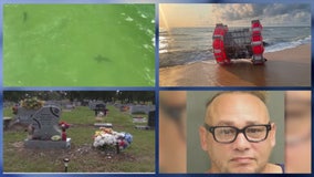 2 bitten by sharks at same FL beach • 2 brothers headstones vandalized at cemetery • FL couple drowned child