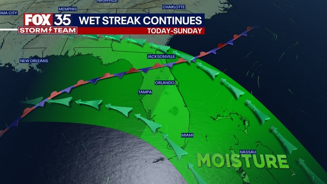 Orlando weather: Rainy pattern continues into Friday ahead of drier, cooler weather