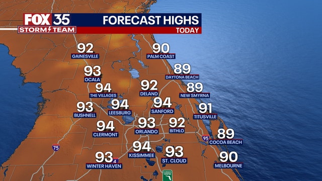 Orlando weather: Warm start to the week, afternoon showers and storms possible