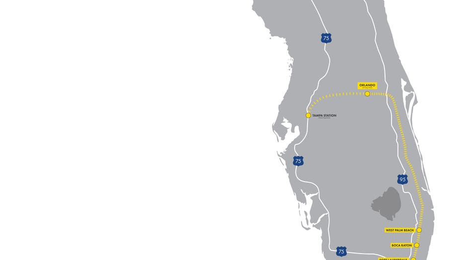 Brightline Orlando train service between Miami and other popular