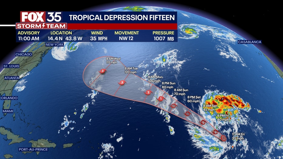 New tropical depression forms in the Atlantic expected to become