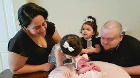 Florida couple welcome third baby girl born on same day as their other daughters: 'Our mouths dropped'