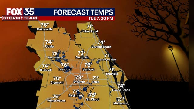 Orlando weather: Gearing up for not-so-ghoulish Halloween weather on Tuesday
