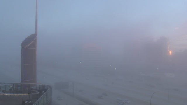Heavy dense fog blankets Central Florida on Halloween morning