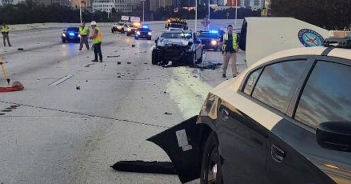 FHP trooper hit during I-275 crash, 3 seriously injured | FOX 35 Orlando