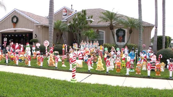 'It was hard work': Melbourne family decks the lawn with extravagant Christmas decorations