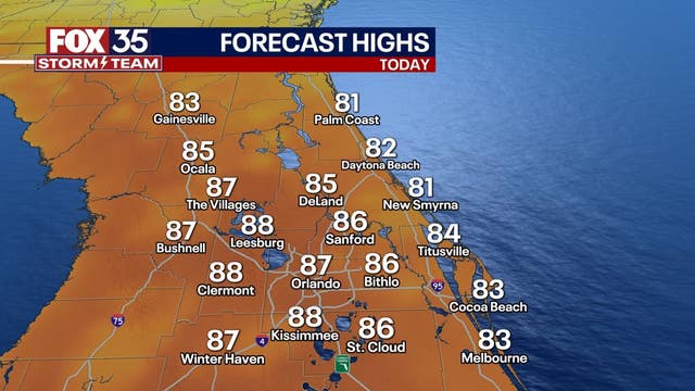 Orlando weather: Muggy Veterans Day with a chance of a few afternoon and evening showers