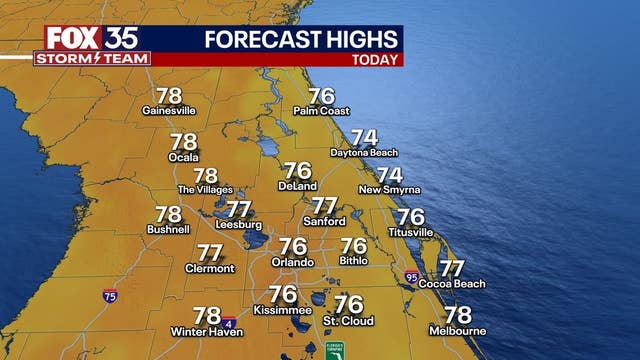 Orlando weather: Overnight lows to dip into the upper 50s and low 60s