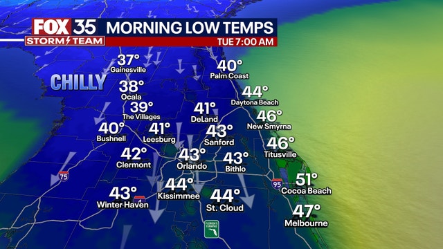 TIMELINE: Another cold front to send temperatures plummeting into the 40s in Central Florida