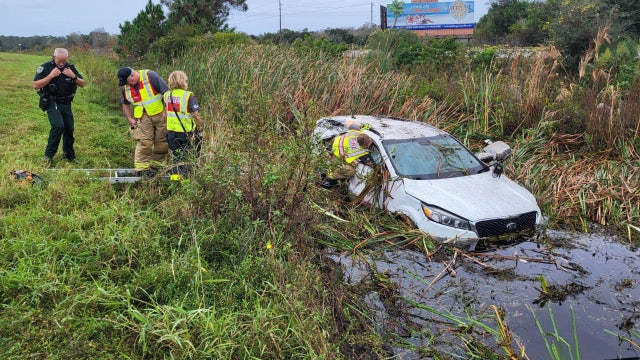 Florida family, gifts salvaged by 'human chain' after car ends up in ditch off I-95: 'Christmas is saved'