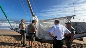 Man wanted for abandoning sailboat at busy Florida beach