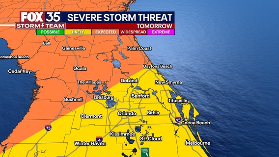 Orlando weather: Severe storms may bring damaging winds, heavy rain, tornadoes to Central Florida