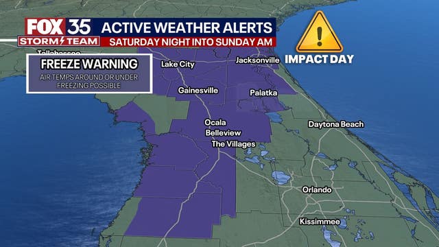 Orlando weather: Freeze Warnings are in effect across North Central Florida