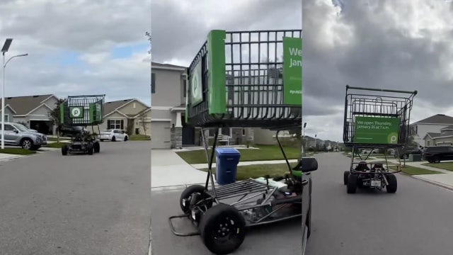 Massive Publix shopping cart spotted cruising through neighborhood blasting '80s hit: 'Gotta love Florida'