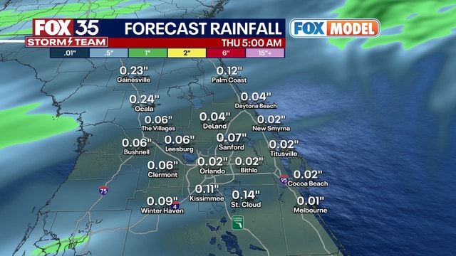 Orlando weather: Rain expected overnight across Central Florida, tapering off by mid-morning