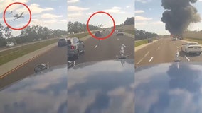 Florida plane crash: Wild dashcam video shows moment jet crashes onto I-75