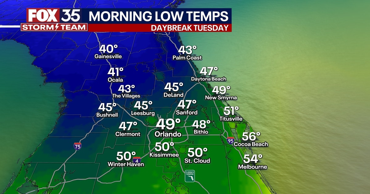 Orlando weather: Temperatures plunge as cold front pushes through ...