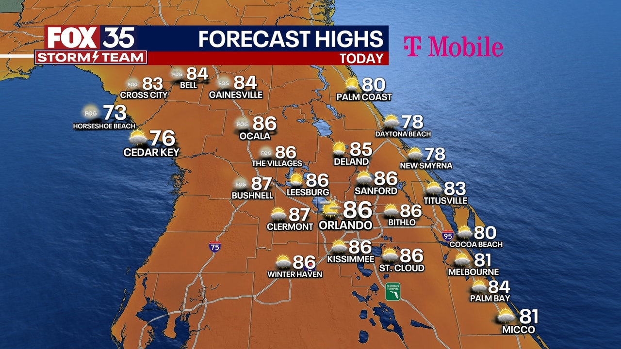 Orlando weather: Temps to reach the 80s along the Central Florida coast ...