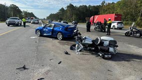 Flagler County deputy ejected from motorcycle after crash on I-95