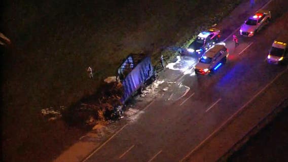 Semi-truck catches fire on I-4 in Kissimmee, troopers say