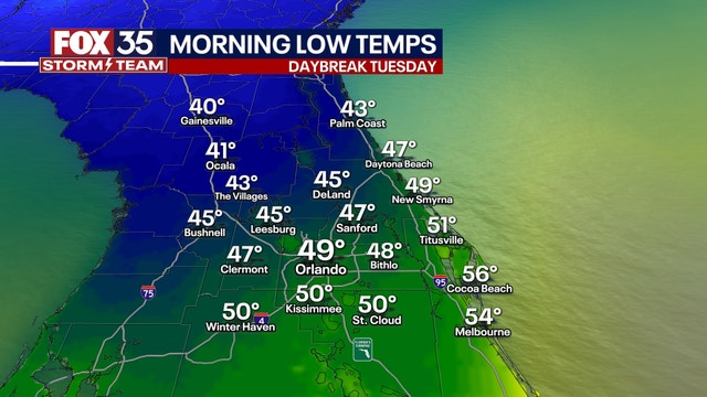 Orlando weather: Temperatures plunge as cold front pushes through Central Florida