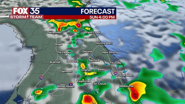 TIMELINE: Potential afternoon storms, hail, lightning, possible Sunday afternoon in Orlando