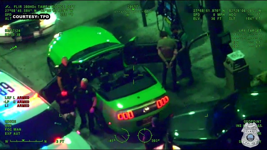 Tampa police arrested two people after they sped away from the street takeover.