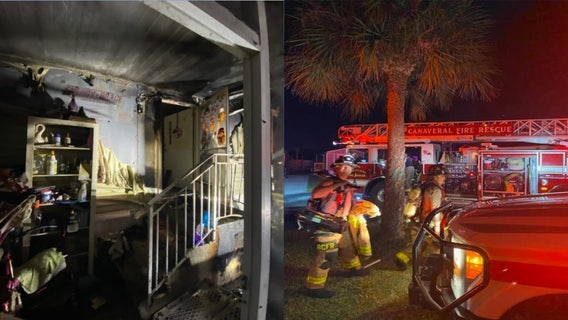 Woman rescued from Cape Canaveral mobile home fire, crews say