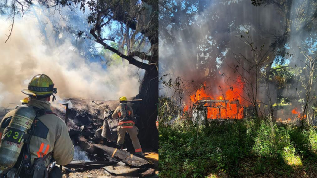 VIDEO: Home collapses during Orange County fire, officials say