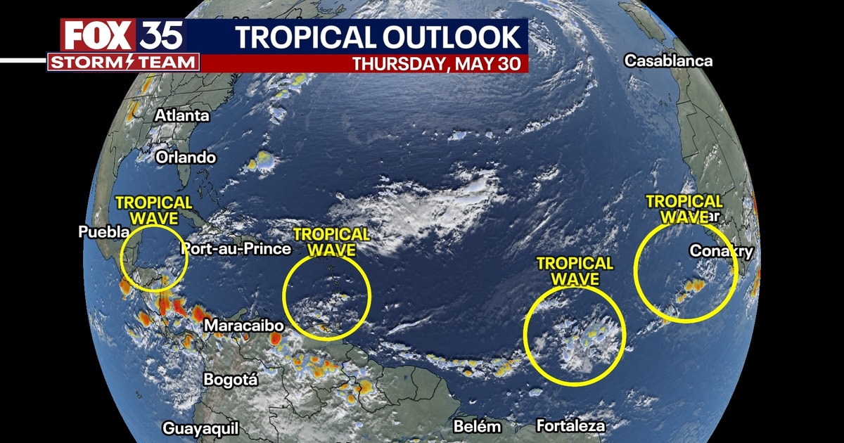 4 tropical waves form before 2024 Atlantic hurricane season begins ...