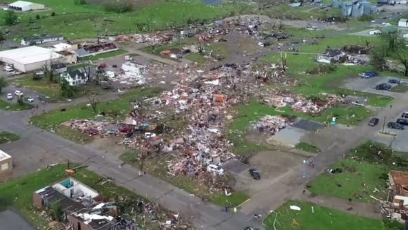 Extensive damage after Iowa tornado captured on drone video