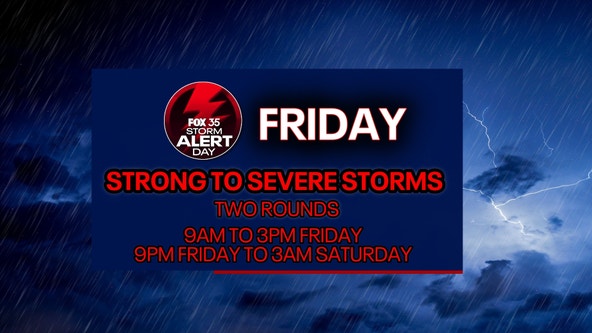 TIMELINE: Friday could bring potential for severe weather to parts of Central Florida